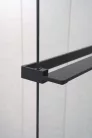Polc, Sapho walk-in falra szerelhető zuhanypolc törölközőtartóval, 60-140 cm, matt fekete EG1425