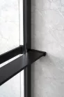 Polc, Sapho walk-in falra szerelhető zuhanypolc törölközőtartóval, 60-140 cm, matt fekete EG1425