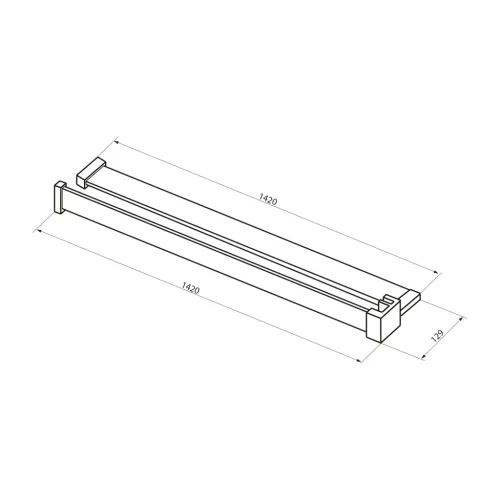 Polc, Sapho walk-in falra szerelhető zuhanypolc törölközőtartóval, 60-140 cm, matt fekete EG1425
