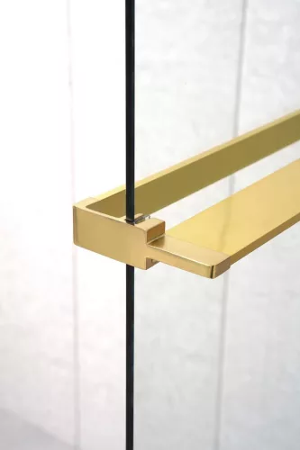 Polc, Sapho walk-in falra szerelhető zuhanypolc törölközőtartóval, 60-140 cm, matt arany EG1446