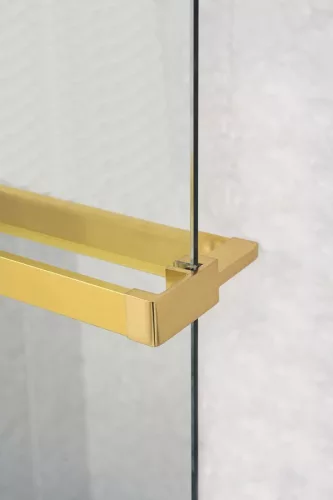 Polc, Sapho walk-in falra szerelhető zuhanypolc törölközőtartóval, 60-140 cm, matt arany EG1446