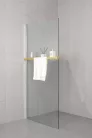 Polc, Sapho walk-in falra szerelhető zuhanypolc törölközőtartóval, 60-140 cm, matt arany EG1446