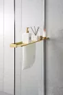 Polc, Sapho walk-in falra szerelhető zuhanypolc törölközőtartóval, 60-140 cm, matt arany EG1446