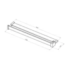 Polc, Sapho walk-in falra szerelhető zuhanypolc törölközőtartóval, 60-140 cm, matt arany EG1446