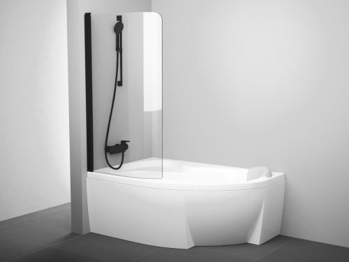 Kádparaván, Ravak Rosa CVSK1 140/150 bal kádparaván fekete+transparent 7QLM0300Y1