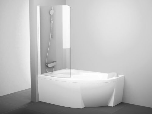 Kádparaván, Ravak Rosa CVSK1 140/150 jobb kádparaván matt fehér+transparent 7QRM0E00Y1