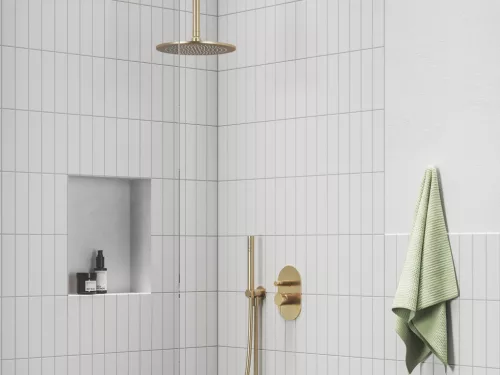 Trópusi zuhany, Ravak esőztető zuhanyfej köralakú, 250 mm 980.60GLB, Gold Brushed X07P1238