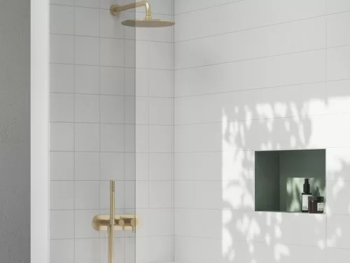 Trópusi zuhany, Ravak esőztető zuhanyfej köralakú, 250 mm 980.60GLB, Gold Brushed X07P1238