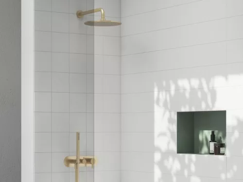 Fali kar, Ravak fali csatlakozó zuhanyfejhez 702.60GLB, Gold Brushed X07P1242