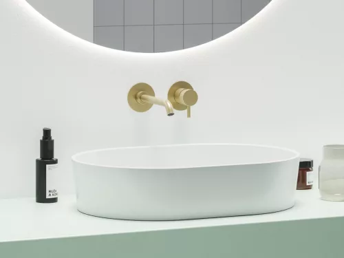 Falba süllyesztett csaptelep, Ravak Espirit mosdó, ES 019.60GLB.O1.RB07B, Gold Brushed X070602