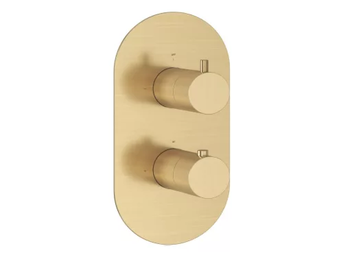 Falba süllyesztett csaptelep, Ravak Espirit termosztátos, kétutas Gold Brushed X070610