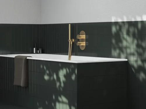 Falba süllyesztett csaptelep, Ravak Espirit termosztátos, kétutas Gold Brushed X070610