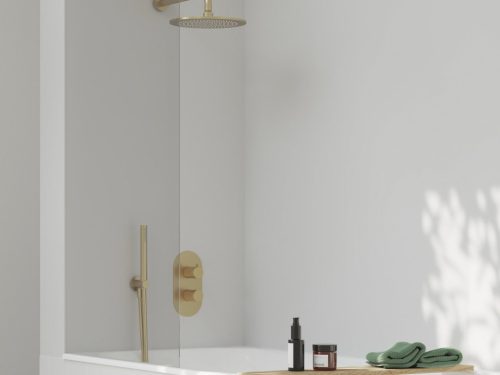 Falba süllyesztett csaptelep, Ravak Espirit termosztátos,háromutas, Gold Brushed X070613