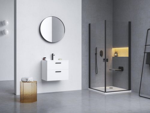 Zuhanyajtó, Ravak Chrome CRV1-100 zuhanyajtó fekete+transparent 1QVA0301Z1