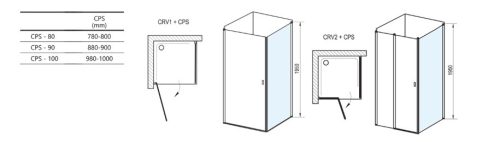 Fix fal, Ravak Chrome CPS-80 fix oldalfal fekete+transparent 9QV40300Z1