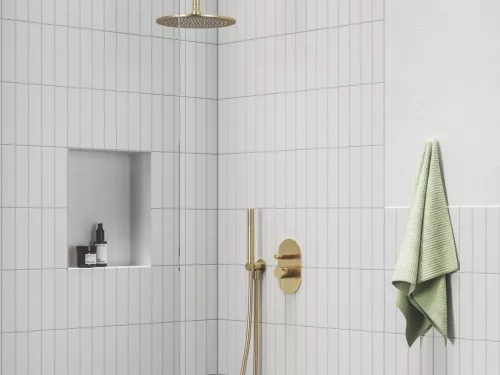 Falba süllyesztett csaptelep, Ravak Espirit automatikus kétutas, Gold Brushed X070608