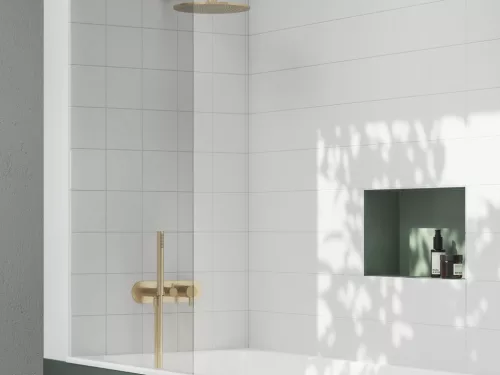 Falba süllyesztett csaptelep, Ravak Espirit háromutas, szettel, Gold Brushed X070606