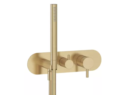 Falba süllyesztett csaptelep, Ravak Espirit háromutas, szettel, Gold Brushed X070606