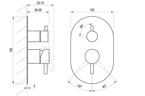 Falba süllyesztett csaptelep, Ravak Espirit kétutas, ES 065.60GLB.O2.RB07E, Gold Brushed X070612