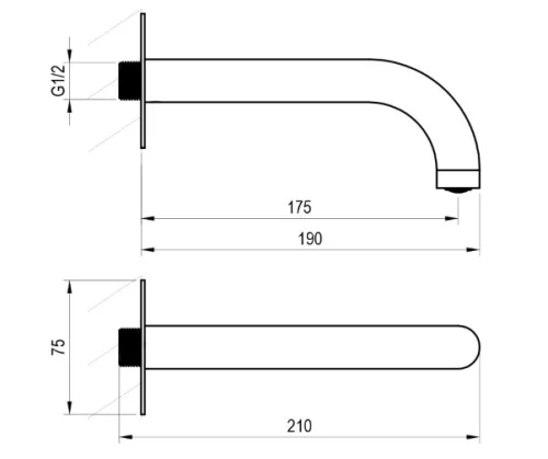 Egyéb csaptelep, Ravak Espirit vízfeltöltő falikar kádhoz ES 027.60GLB, Gold Brushed X07P1236