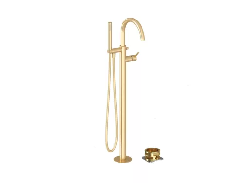Kádtöltő csaptelep, Ravak Espirit padlón álló, szettel ES 080.60GLB.RB07G, Gold Brushed X070615