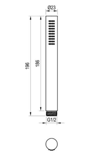 Kézizuhany, Ravak egyfunkciós kézizuhany 951.60GLB, Gold Brushed X07P1239