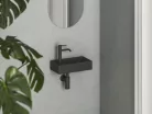 Mosdó, Ravak Veda Wall 40 kézmosó bal matt fekete XJXLD240000