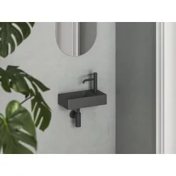   Mosdó, Ravak Veda Wall 40 kézmosó jobb antracit XJXP3240000