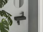 Mosdó, Ravak Veda Wall 40 kézmosó jobb matt fekete XJXPD240000
