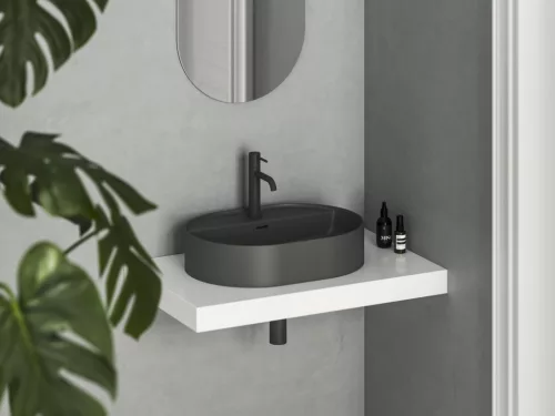 Mosdó, Ravak Ceramic Slim Shelf O 55 kerámiamosdó antracit XJX03155001