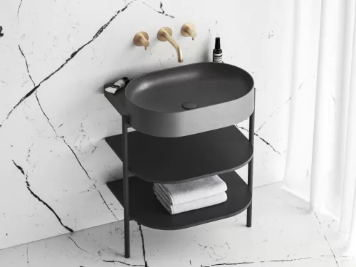 Mosdó, Ravak Yard 60 kerámiamosdó antracit, túlfolyó furat nélkül XJX03060000