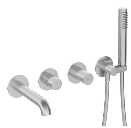 Falba süllyesztett csaptelep, Deante Silia Hexa kádtöltő, szálcsiszolt acél BHS_F18P