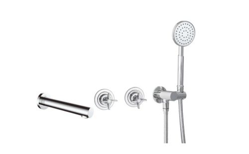 Falba süllyesztett csaptelep, Deante Temisto kádtöltő csaptelep zuhanyszettel, króm BQT_018P