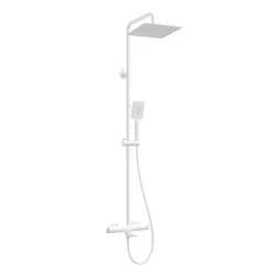   Zuhanyszett, Deante Therm termosztatikus, kádtöltő csapteleppel, fehér NAC_A1HT