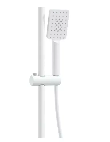 Zuhanyszett, Deante Therm termosztatikus, kádtöltő csapteleppel, fehér NAC_A1HT