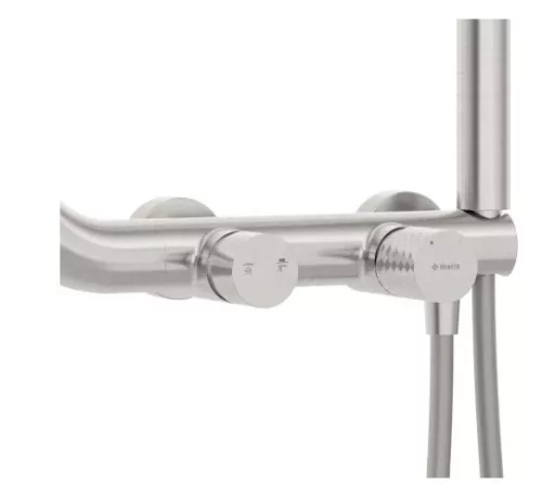 Zuhanyszett, Deante Silia Hexa zuhanyszett zuhany csapteleppel, szálcsiszolt acél NHS_F4XM