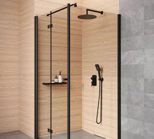 Trópusi zuhany, Deante Floks acél fejzuhany 300 mm, fekete NAC_203K