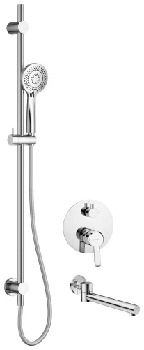 Falba süllyesztett csaptelep, Deante Arnika falsík alatti zuhanyszett kádkifolyóval,króm NAC_09QA