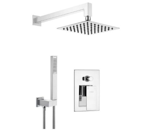 Falba süllyesztett csaptelep, Deante Anemon falsík alatti zuhanyszett, króm NAC_09AP