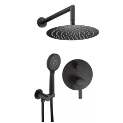   Falba süllyesztett csaptelep, Deante Arnika falsík alatti zuhanyszett, fekete NAC_N9QP