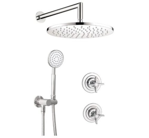 Falba süllyesztett csaptelep, Deante Temisto falsík alatti zuhanyszett, króm NAC_09QT