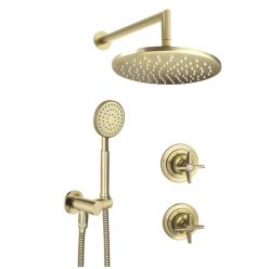   Falba süllyesztett csaptelep, Deante Temisto falsík alatti zuhanyszett, sárgaréz NAC_M9QT