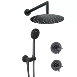   Falba süllyesztett csaptelep, Deante Temisto falsík alatti zuhanyszett, fekete NAC_N9QT