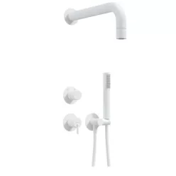   Falba süllyesztett csaptelep, Deante Silia falsík alatti zuhanyszett fejzuhannyal, fehér NQS_A9XK