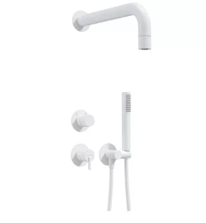 Falba süllyesztett csaptelep, Deante Silia falsík alatti zuhanyszett fejzuhannyal, fehér NQS_A9XK