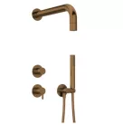 Falba süllyesztett csaptelep, Deante Silia zuhanyszett fejzuhannyal, szálcsiszolt bronz NQS_C9XK