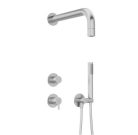 Falba süllyesztett csaptelep, Deante Silia zuhanyszett fejzuhannyal, szálcsiszolt acél NQS_F9XK