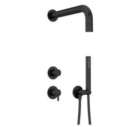   Falba süllyesztett csaptelep, Deante Silia zuhanyszett fejzuhannyal, fekete NQS_N9XK