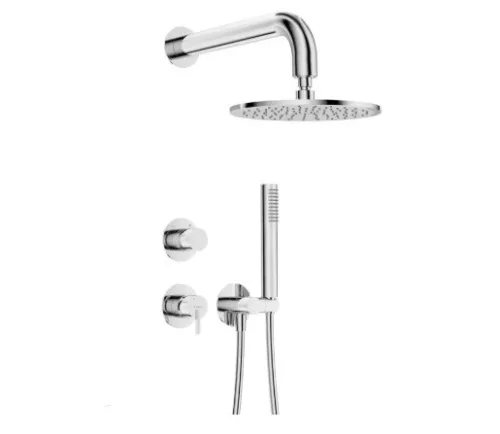 Falba süllyesztett csaptelep, Deante Silia falsík alatti zuhanyszett fejzuhannyal, króm NQS_09YK