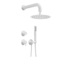   Falba süllyesztett csaptelep, Deante Silia falsík alatti zuhanyszett fejzuhannyal, fehér NQS_A9YK